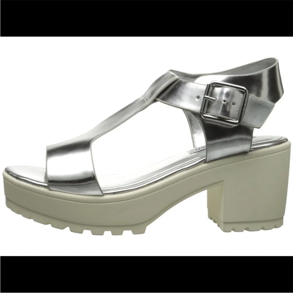 Steve Madden sandals silver Chunky Platform Steve Madden heels shoes Steffano